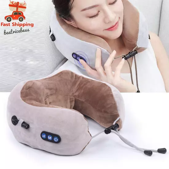 Electric Shiatsu Neck Pillow Massager U-shape Portable Massage Pillow 3 Modes