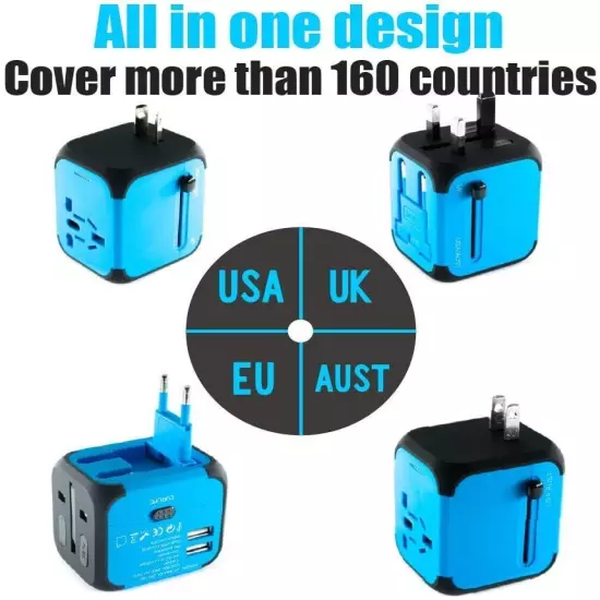 International Travel Adapter Universal Power Adaptor European Plug All In One