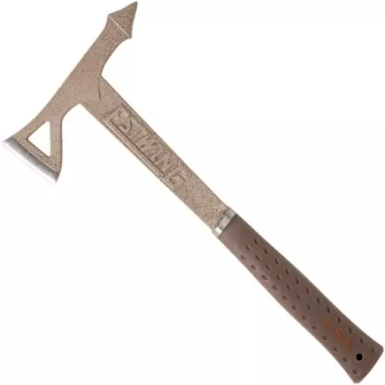 Estwing Tomahawk Fixed 7.13" Stainless Steel Axe Head Desert Tan Rubber Handle