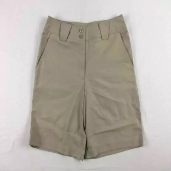 NWT Women's Stone Nike Corches Flat Front Shorts Size 10 Measurements Below #VK3