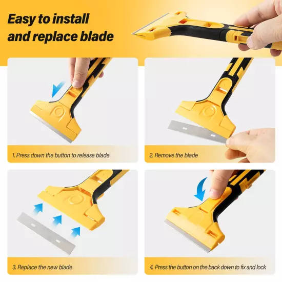 Razor Blade Scraper Tool Wall Paint Window Glass Scraper with Extra Razor Blades