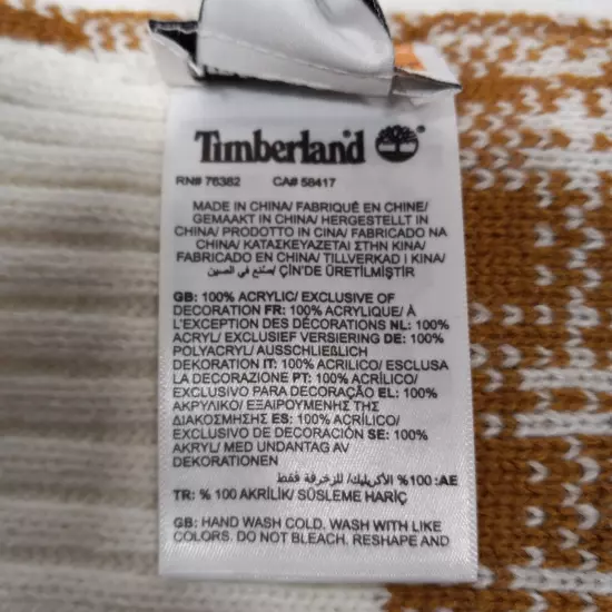 Timberland White/Brown Plaid Scarf NWT