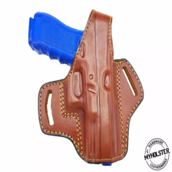 Compact OWB Thumb Break Leather Belt Holster Fits Sig Sauer P320 X-Carry