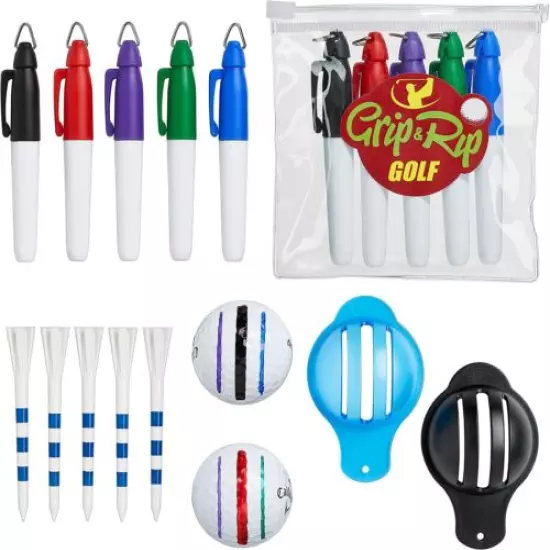 50 Golf Tees Plastic | Plus Six Golf Ball Markers & Two Triple Track Golf Ball 