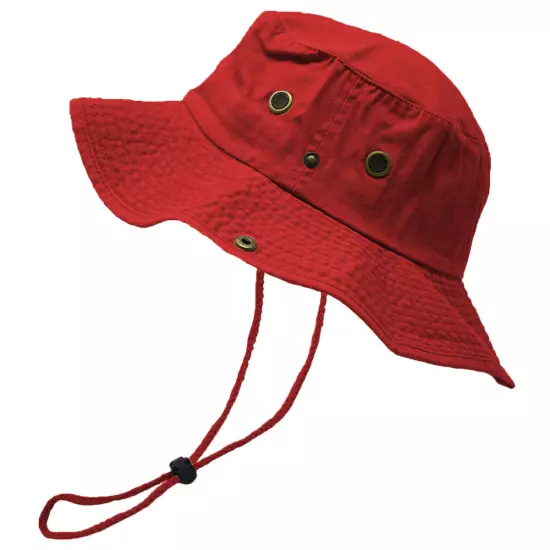 Unisex 100% Cotton Bucket Hat Fishing Camping Safari Boonie Sun Brim Summer Cap