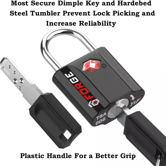 TSA Approved Luggage Locks, Ultra-Secure Dimple Key Travel Locks with Zinc Alloy