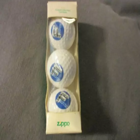 3 VINTAGE ZIPPO GOLF BALLS by RAM NEW IN SLEEVE FALK MACHINE TOOLS ROCHESTER NY