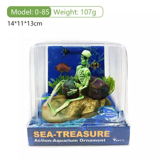 Air Driven SKELETON W/ RUM Aquarium Ornament Fish Tank Decoration