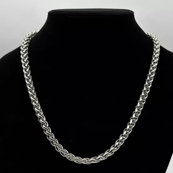 For Guys 24" Heavy Cool Silver Metal Steel Men's Chain Link Necklace NEW NOS