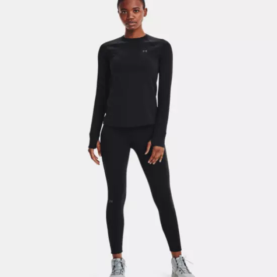 Under Armour 1343321 Womens UA ColdGear Base 2.0 Top Baselayer Crew Shirt, Black