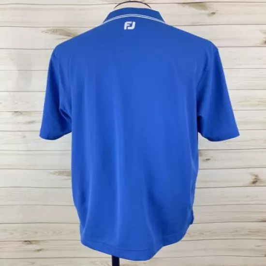 FootJoy Mens Royal Blue Cactus Classic Logo Golf Pique Polo Shirt. Size Large