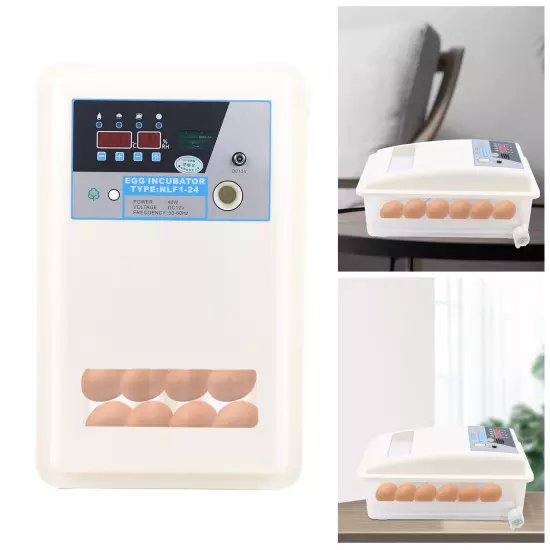 Auto-Turning Digital Incubator Automatic Hatch Chicken Duck Egg Turner 24 Eggs!