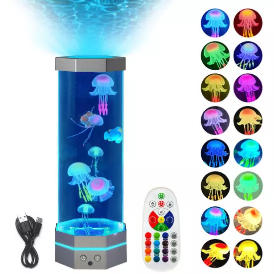 Color-Changing Jellyfish Lava Lamp: 17 Vibrant Colors in a 15" Mesmerizing orb! 