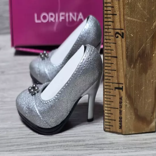 2008 RETIRED Lorifina Doll Silver Shiny Dress Shoes Heels Hasbro New HTF