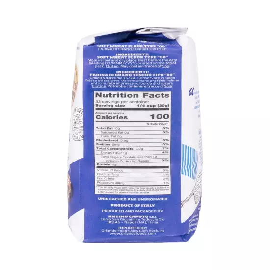 Antimo Caputo Pizzeria 00 Flour (Blue) 2.2 LB - Pack of 2 (Total 4.4 LBS)