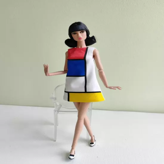 Red & Blue Color Block dress for Poppy Parker, Nu face, Nippon by Olgaomi