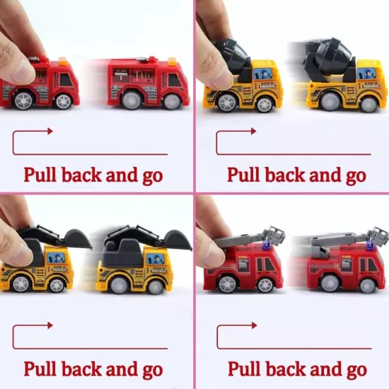 24 Pcs Filled Easter Eggs with Pull Back Construction Cars, Easter Eggs with...