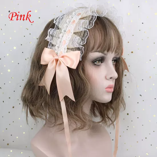 Lolita Lace Hair Hoop Women Girl Cosplay Headband Women Bowknot Hair Accessory