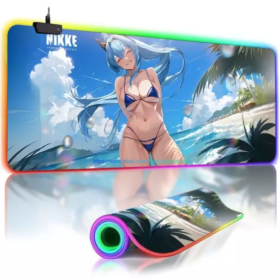 NIKKE Goddess of Victory-Helm RGB Oversized Anime Waifu Mousepad Mouse Desk Mat