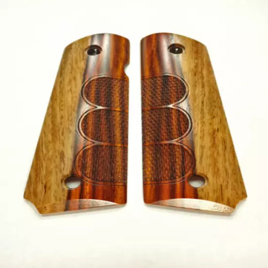 Premium Cocobolo 1911 Grips Checkered Engraved Textured