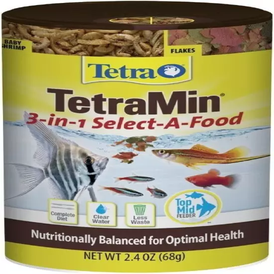 Tetra TetraMin Select-A-Food 2.4 Ounces, Fish Flakes, Variety Pack