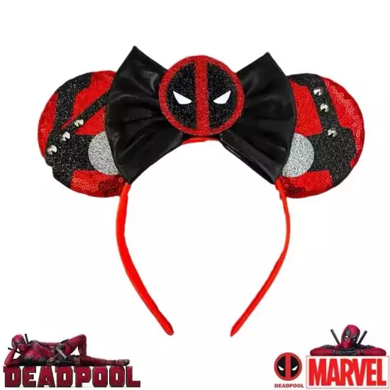 Disney Deadpool Headbands – Marvel Ears Hair Accessories for Girls & Women