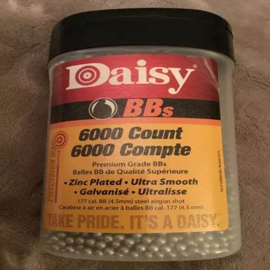 Daisy 6000 Count BBs Zinc Plated Ultra Smooth 177 Cal BB 4.5 mm - 98% Full