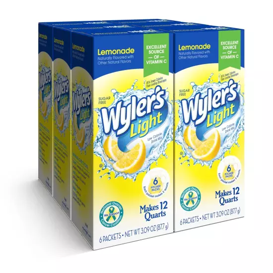 Pitcher Packs, Water Drink Mix, Lemonade, 6 Boxes (36 Pitcher Packets)