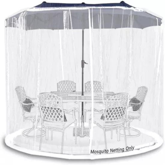 Mosquito Neting for 14FT Double-Sided Patio Umbrella 14' x9' FT, White 