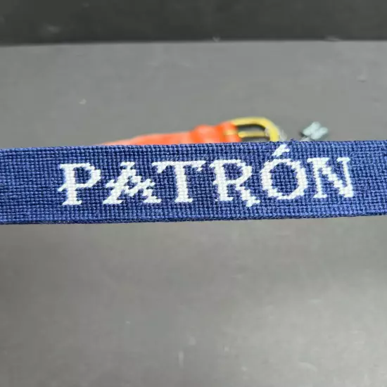 NWOT Smathers and Branson "Patron" tequila Bee Logo Belt Size 34 Blue and White