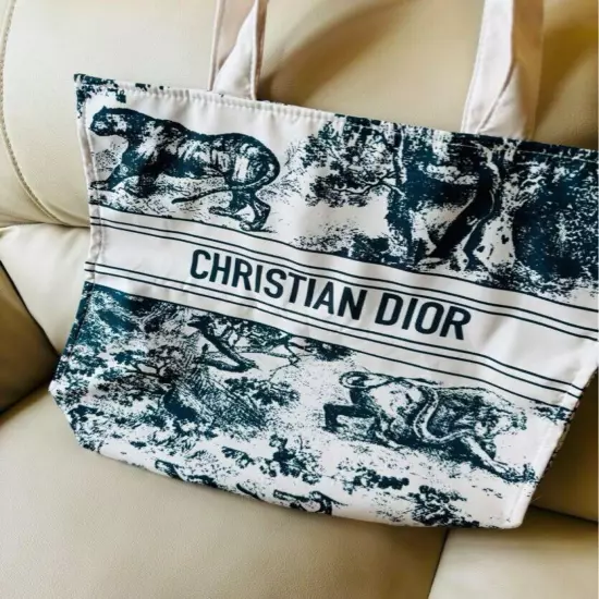 Christian Dior Wardujuy Tote Bag Novelty Gray