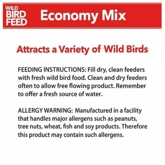 Economy Mix Wild Bird Feed, Value Bird Seed Blend, 20 LB. BAG