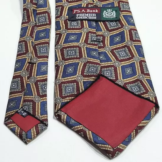 Jos A Bank Premier Collection Geometric Pattern Business Handsome SILK Necktie