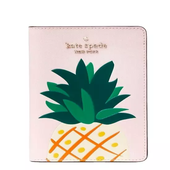 New Kate Spade Colada Pineapple Print Passport Holder Pink Multi 