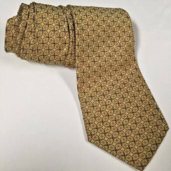 Vintage 50’s Necktie Superba Beige Beautiful Blue Dotted Dacron Polyester Tie