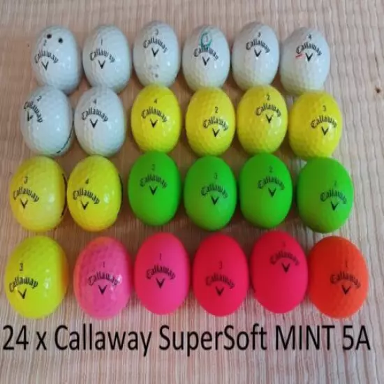 24 x Callaway SuperSoft MINT AAAAA - 5A Golf Balls Various Colors