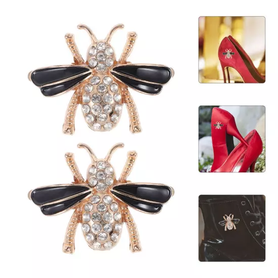 2pcs Women Shoe Charms Bee Shoe Clips Decorative Shoe Clips Cute Shoe Buckles