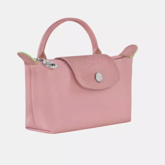 NWT Longchamp Le Pliage Original Handle Pouch PETAL PINK with STRAP