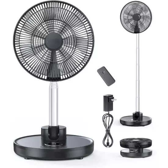 Portable Fans 12000mAh Rechargeable Pedestal Fans with Remote Foldaway Desk Fans