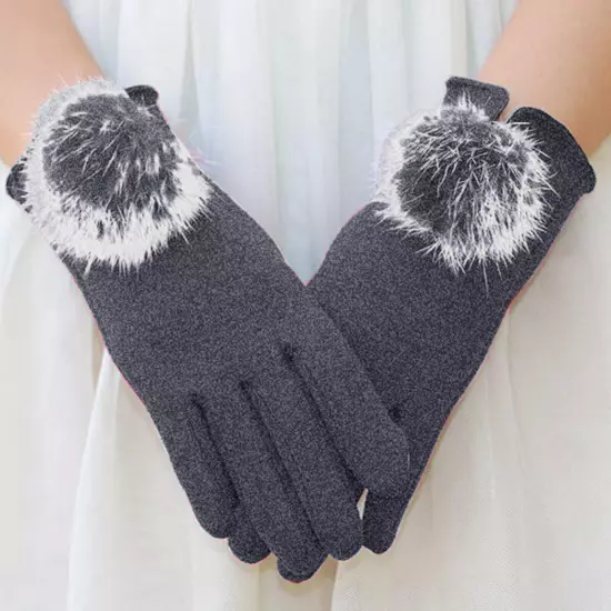 Women Winter Touchscreen Gloves For Cold Weather Solid Thermal Knit Cuff Gloves