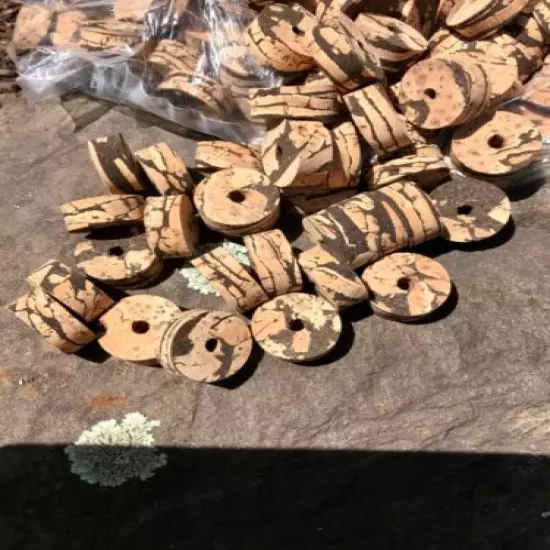 Cork Rings 100 Aquary Burl Mix # 9, 1 1/4" x 1/2" x 1/4" Hole, New design!