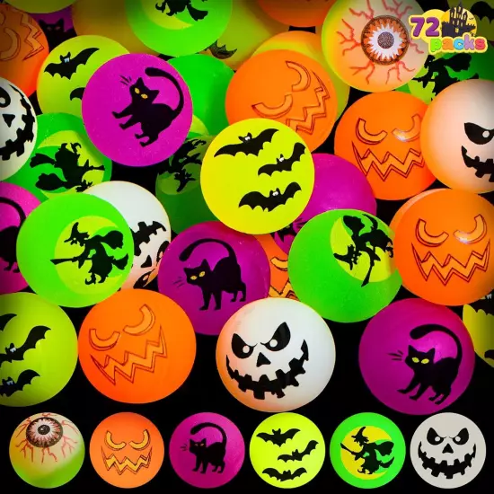 JOYIN 72 PCS Halloween Bouncy Balls, Glow in The Dark Bouncing Balls... 