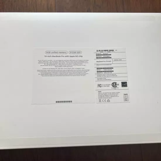 BOX ONLY 14" Apple MacBook Pro SPACE BLACK 2023 A2918 M3 Chip With Manual