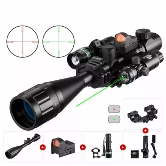 Hunting Rangefinder Scope 6-24x50 Aoeg Holographic 4 Reticle Sight Red Green Dot