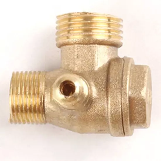 Gold Air Compressor 3-Port Brass Male Threaded Check Valve Connector Tools 1 Pcs