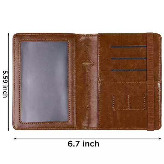 US Passport Holder Leather RFID Blocking Cover Leather Travel Wallet Case Card 