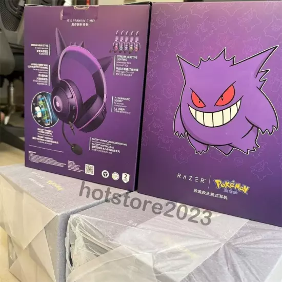 New Razer x Pokémon Gengar Kraken V3 X Wired Headset Headphone Limited Edition