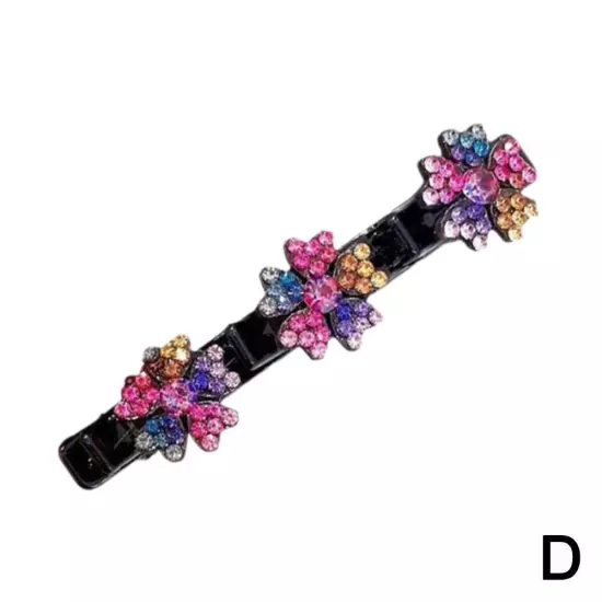 Sparkling Crystal-Stone Braided Hair Clips Satin Fabric Hairpin Hair Bands Gift}