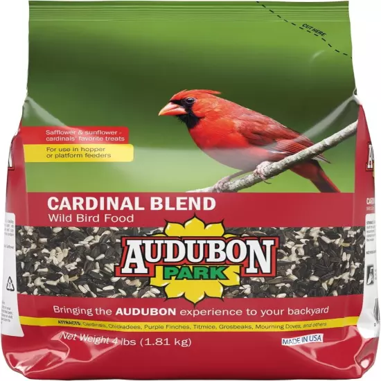 Cardinal Blend Wild Bird Food Cardinal Bird Seed for Outside Feeders 4-Pound Bag