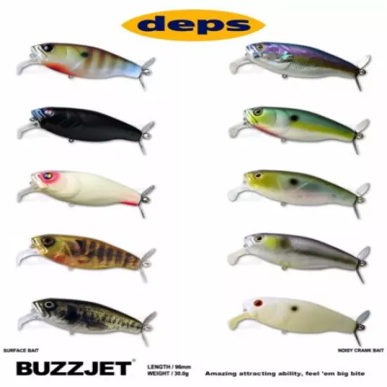 Deps Buzzjet 96 Topwater Lure - Select Color(s)